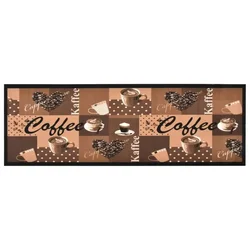 Vidaxl Kuhinjska preproga pralna Coffee rjava 60x180 cm
