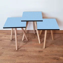 Hanah Home Set klub stočića 3Shp333, 3 komada, Tirkizna