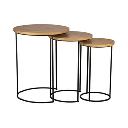 Eglo 424053 - SET 3x pomoćnih stočića TOWADA braon/crna