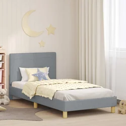 Krevet za djecu s uzglavljem Svijetlo siva 80 x 200 cm tkanina