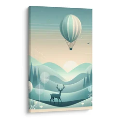 Slika jelen v modri pokrajini - 100x150