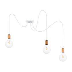 Luster na sajli MIROS 3xE27/60W/230V u obliku pauka, bela/bakrena