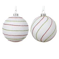Dekordom dekoracija - hanging bauble polystyrene 8cm 026185 - white - kmg ( 045621 )