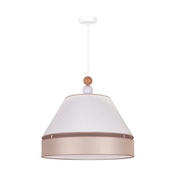 Duolla - Luster na sajli AVIGNON 1xE27/15W/230V, prečnik 60 cm, bela/bež
