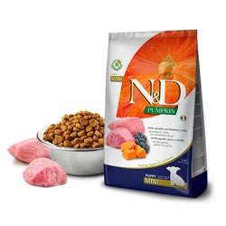 N&D Suva hrana za štence sa ukusom jagnjetine, bundeve i borovnice Mini 2.5kg