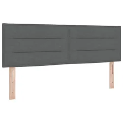 Vidaxl Vzglavje Temno siva 144 cm blago