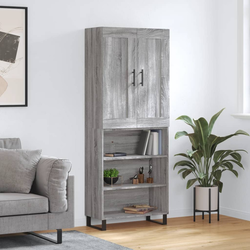 The Living Store The Living Store Visoka komoda siva sonoma 69,5x34x180 cm inženirski les - Visoka Omarica, (21660923)