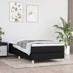 vidaXL Box spring postelja z vzmetnico črna 80x200 cm blago