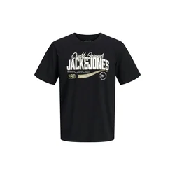 JACK & JONES Majica kaki / črna / bela