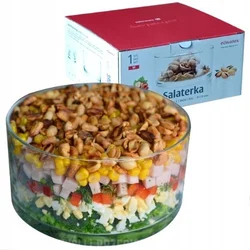 shumee Steklena skleda za solato Simple 17 cm skleda večplastna solata POLISH PRODUCT NICE
