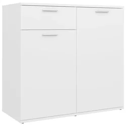 Vidaxl Komoda bela 80x36x75 cm iverna plošča