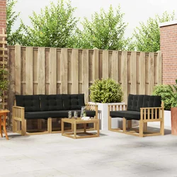 Set vanjskih sofa 6 kom. Bijela i crna