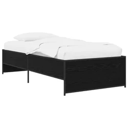 Vidaxl Konstrukcija postelje Črni hrast 80 x 200 cm Inženirski les