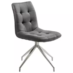 STOLICA boja nerđajućeg čelika, tamnosiva metal, tekstil