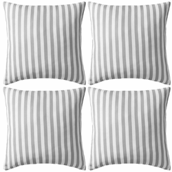 Den Zunanje blazine 4 kosi črtaste 45x45 cm sive barve