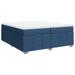 Vidaxl Box spring postelja z vzmetnico modra 200x200 cm blago