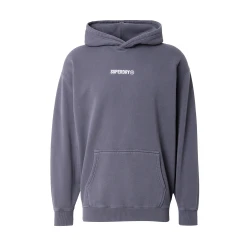Superdry Majica temno siva/bela