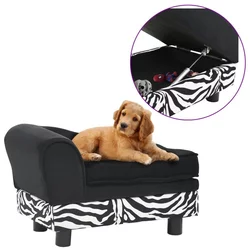 Sofa za pse crna 57 x 34 x 36 cm plišana