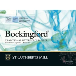 Akvarelni blok CANSON St Cuthberts Bockingford CP bel 300 g/m2 - 12 listov - A4