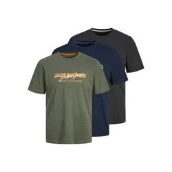 JACK & JONES Majica ALVIS, modra, siva, zelena