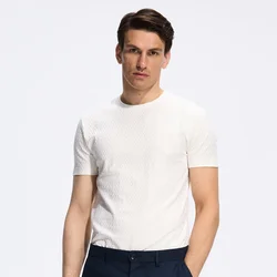 Reserved - Slim fit majica kratkih rukava od strukturirane tkanine