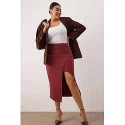 Trendyol Curve Ženska suknja Tbbaw26Az00023, Bordo
