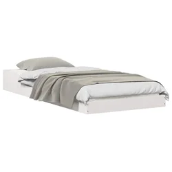 Vidaxl Konstrukcija postelje Bela 80 x 210 cm Masivno borovo les