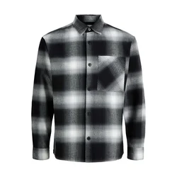 JACK & JONES Srajca JJEJACKSON siva / antracit / bela