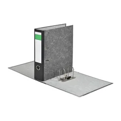 Emba Škatla - A4, karton, širina hrbtišča 8 cm, črn marmor, kovinski trak