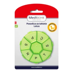 Mediblink Tedenska posodica za tablete lotus zelena M014, 1 posodica