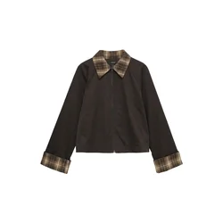 VERO MODA Prehodna jakna VMREN VICKY konjak / kapučino / temno rjava