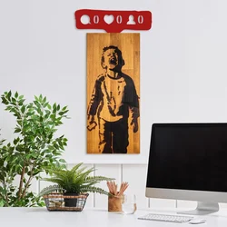 Wallity Zidna dekoracija Banksy - Crying Boys, 36 x 69 x 3 cm, Crvena