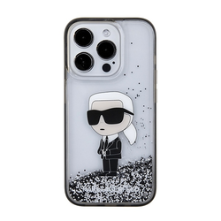Karl Lagerfeld KLHCP15LLKKNSK iPhone 15 Pro 6.1 transparent hardcase Liquid Glitter Ikonik (KLHCP15LLKKNSK)