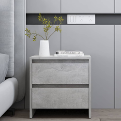 Noćni ormarić boja betona 45 x 34,5 x 44,5 cm konstruirano drvo
