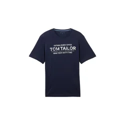 TOM TAILOR Majica temno modra/bela