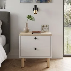 Hanah Home noćni ormarić Rayme, 44,5 cm, hrast Sapphire / beli