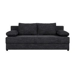P & B ZOFA S POSTELJNO FUNKCIJO, črna tekstil, leseni material