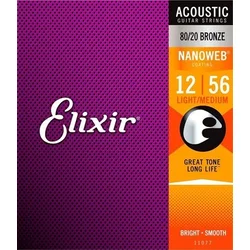 Set strun za akustično kitaro Nanoweb Light Medium Elixir (.012 - .056)