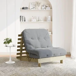Futon na razvlačenje s madracem 80 x 206 x 11 cm od borovine