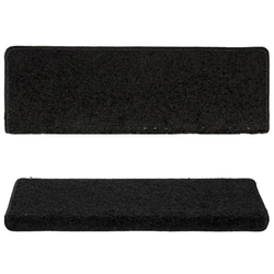 Prostirke za stepenice 10 kom 65x21x4 cm Crne s pravokutnim rubom