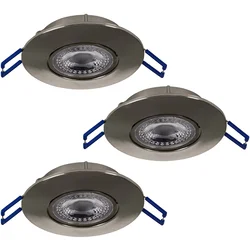 Eglo 75765 - KOMPLET 3x LED ugradnih svetiljki ZUJAR LED/3,4W/230V hrom