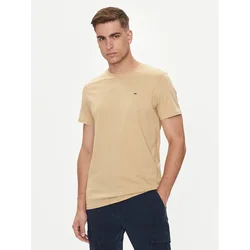 Tommy Jeans Majica DM0DM04411 Bež Slim Fit