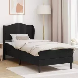 Krevetna konstrukcija s uzglavljem Crna 80 x 200 cm Baršun