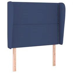 Vidaxl Vzglavje z ušesi modro 103x23x118/128 cm blago
