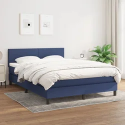 Krevet s oprugama i madracem plavi 140x200 cm od tkanine