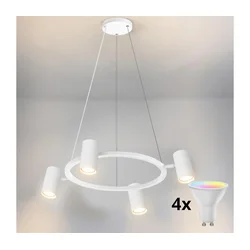 Brilagi - LED RGBW prigušiva viseći luster na sajli SELE 4xGU10/6,5W/230V bela