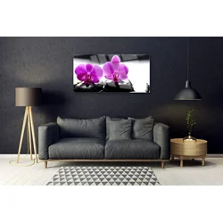 tulup.si Slika na steklu Orhideje narava 120x60 cm 4 obešalnika