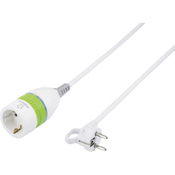 renkforce Električni podaljševalni kabel , vtikač z zaščitnim stikalom, bela, zelena 3.00 m Renkforce