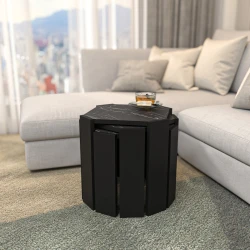 Wallity Klub sto Lori 44,5x41x44,5cm Crno-Mermer