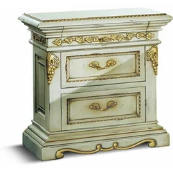 Casa Padrino luxury baroque bedside table ivory/gold 65 cm - Made in Italy